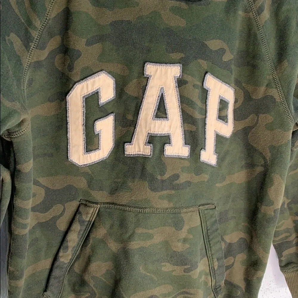 Gap Camouflage Kids Logo Sweatshirt Hoodie sz M